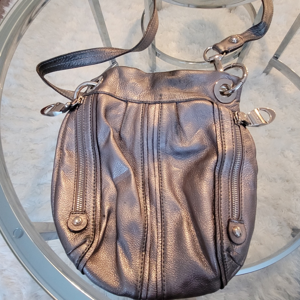 Good Condition Silver B. Makowski Leather Purse